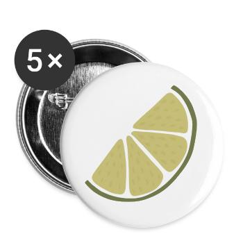 Lime Slice Citron Vert Minimaliste - Lot de 5 grands badges (56 mm) - blanc - Devant