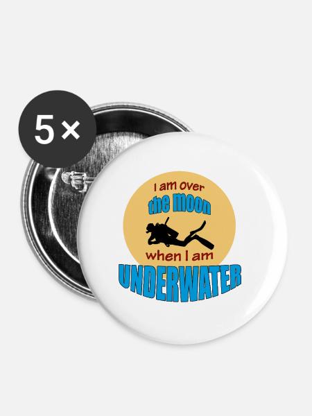 OVER THE MOON - Buttons groß 56 mm (5er Pack) - Weiß