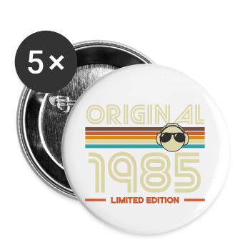 1985 Retro Edition - Lot de 5 grands badges (56 mm) - blanc - Devant