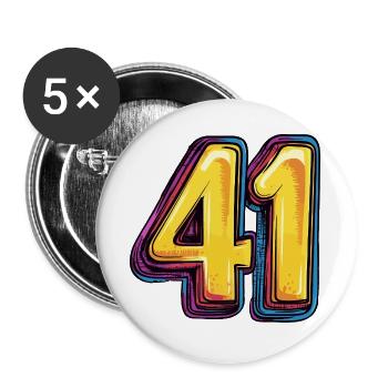 41 Nombre Coloré - Lot de 5 grands badges (56 mm) - blanc - Devant