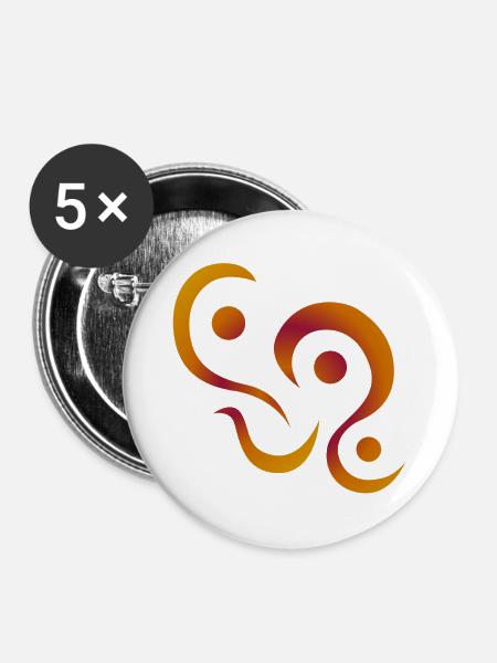 yoga_design_3 - Buttons groß 56 mm (5er Pack) - Weiß