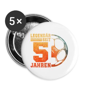 5e anniversaire 5 ans Jeunes enfants de football - Lot de 5 grands badges (56 mm) - blanc - Devant