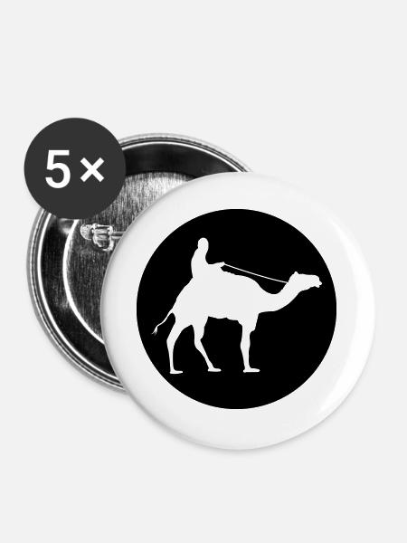 Kamel Reiten - Buttons groß 56 mm (5er Pack) - Weiß