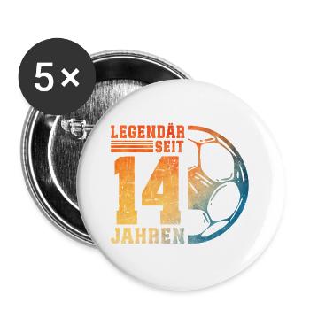 14th Birthday Football 14 Years Young Teens - Buttons large 2.2''/56 mm (5-pack) - white - Front