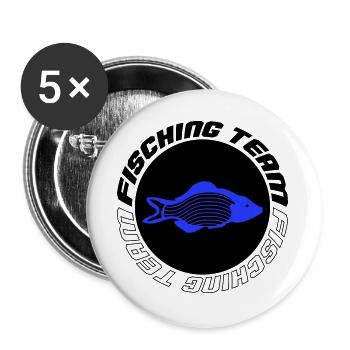 Fishing Team - Buttons large 2.2''/56 mm (5-pack) - white - Front