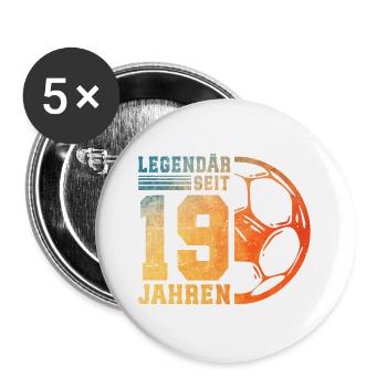 19th Birthday Football 19 Years Young Man - Buttons large 2.2''/56 mm (5-pack) - white - Front