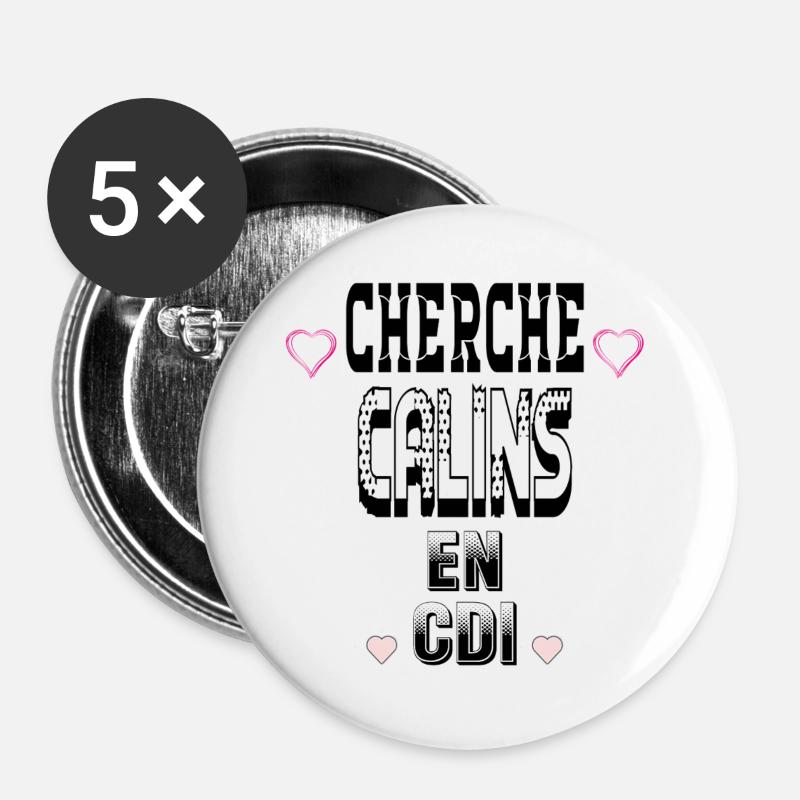 Looking for Cuddles on a permanent contract - Buttons large 2.2''/56 mm (5-pack) - white