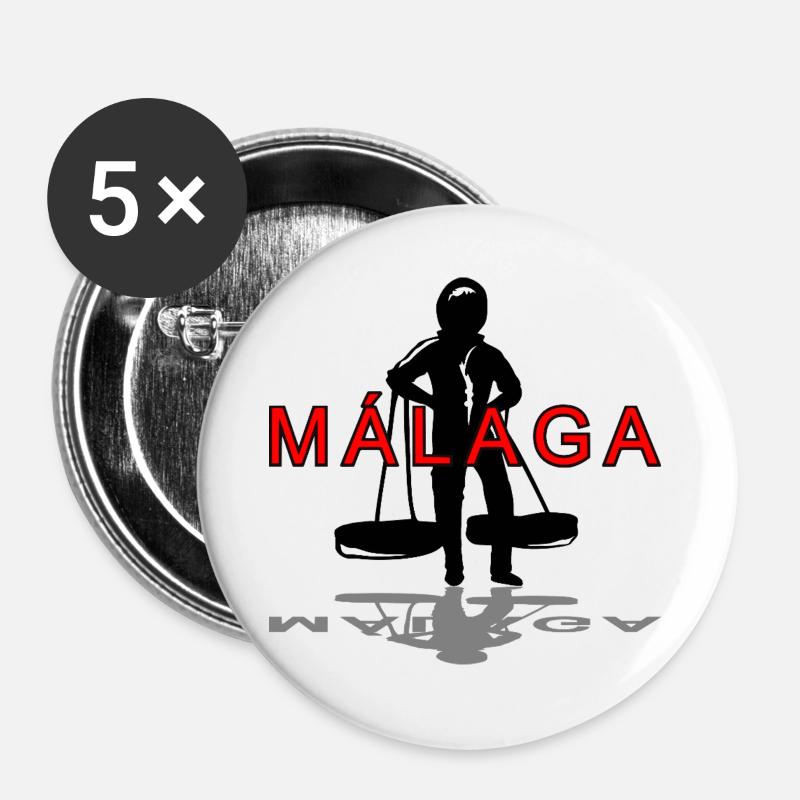 Malaga Cenachero  - Buttons groß 56 mm (5er Pack) - Weiß