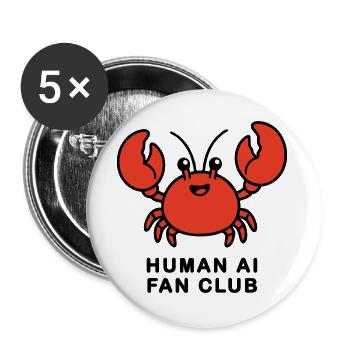 Human AI Fan Club - Buttons large 2.2''/56 mm (5-pack) - white - Front