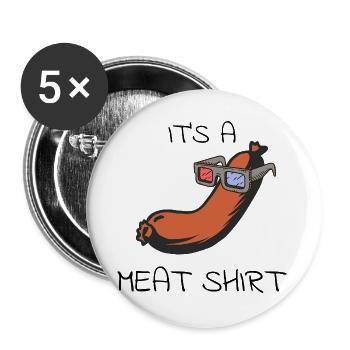 Sausage with sunglasses cartoon - Buttons large 2.2''/56 mm (5-pack) - white - Front