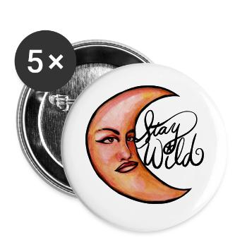 Mondbeschienenes Crescent Porträt Aquarell - Buttons groß 56 mm (5er Pack) - Weiß - Vorne