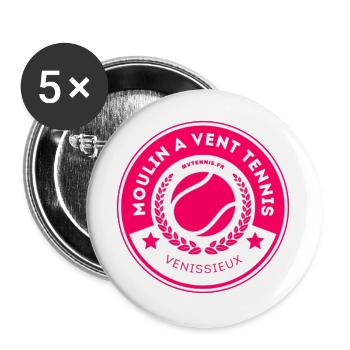 LOGO MVT ROSE  - Lot de 5 grands badges (56 mm) - blanc - Devant