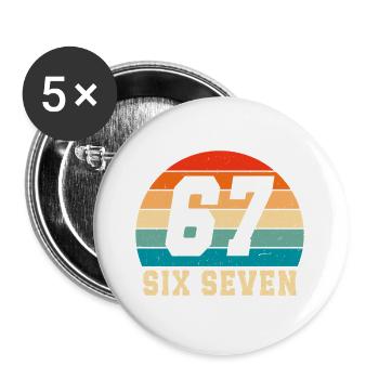 67 Six Seven Brainrot - Buttons large 2.2''/56 mm (5-pack) - white - Front