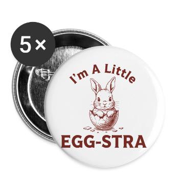 Egg-STRA Bunny Tee - Buttons groß 56 mm (5er Pack) - Weiß - Vorne