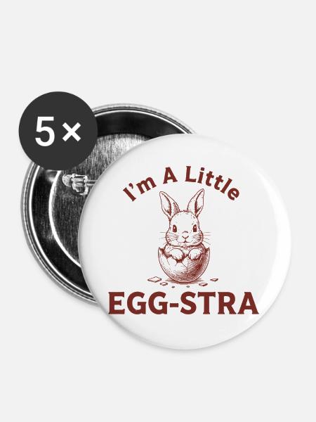 Egg-STRA Bunny Tee - Buttons groß 56 mm (5er Pack) - Weiß