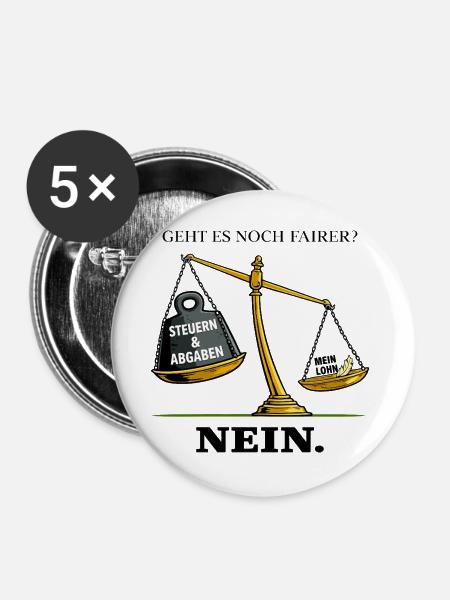 Geht es noch fairer - Buttons groß 56 mm (5er Pack) - Weiß