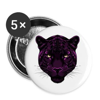 Tête de tigre pourpre - Lot de 5 grands badges (56 mm) - blanc - Devant