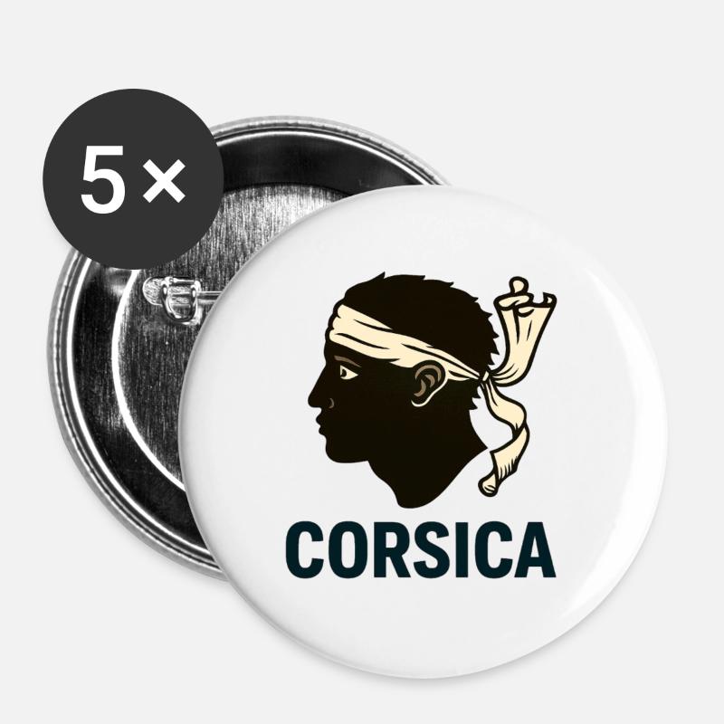 Corsica Moor's Head - Buttons groß 56 mm (5er Pack) - Weiß