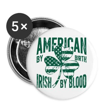 Irish-American Roots Tee - Buttons large 2.2''/56 mm (5-pack) - white - Front
