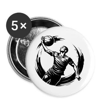 Volleyball Player Silhouette - Buttons large 2.2''/56 mm (5-pack) - white - Front