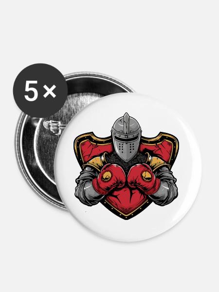 Ritter Boxer MMA - Buttons groß 56 mm (5er Pack) - Weiß