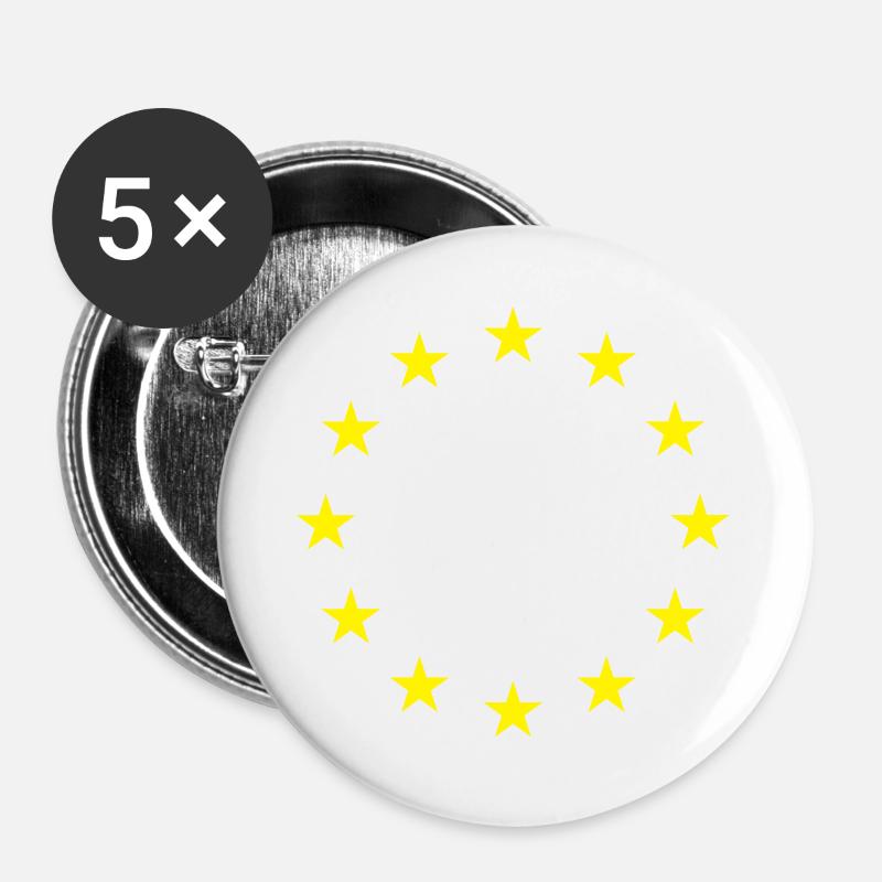 EU flag - Buttons large 2.2''/56 mm (5-pack) - white