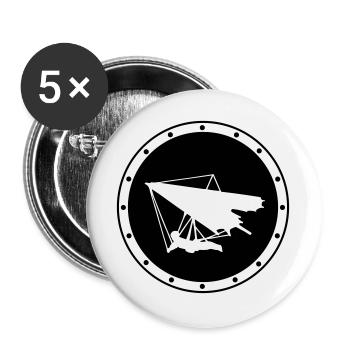 Minimalistisches Ring-Delta-Flügelabzeichen - Buttons groß 56 mm (5er Pack) - Weiß - Vorne