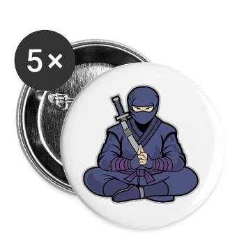 Ninja Zen – Martial Arts & Combat Sports - Buttons large 2.2''/56 mm (5-pack) - white - Front