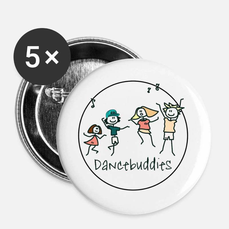Dancebuddies - Buttons groß 56 mm (5er Pack) - Weiß