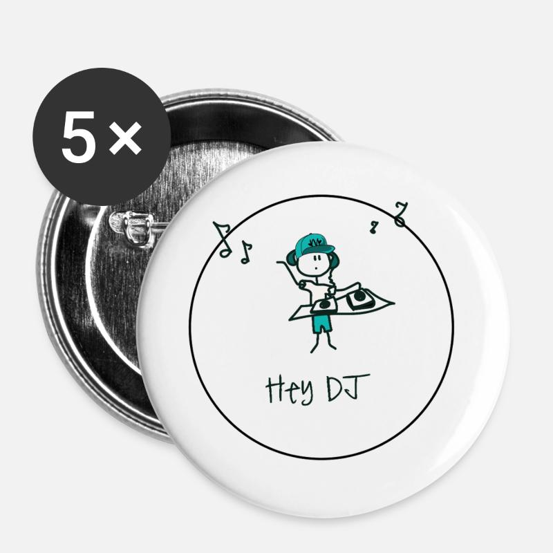 Djboy - Buttons groß 56 mm (5er Pack) - Weiß