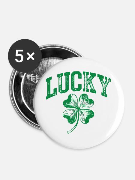 Lucky Shamrock Arch - Buttons groß 56 mm (5er Pack) - Weiß