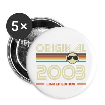 Originales Retro-Logo von 2003 - Buttons groß 56 mm (5er Pack) - Weiß - Vorne