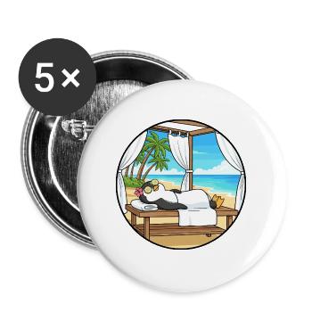Strand-Spa Pinguin-Tier-Entspannungskunst - Buttons groß 56 mm (5er Pack) - Weiß - Vorne