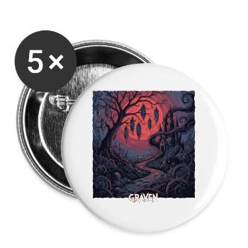 Graven Moonlit Night in the Burial Forest - Buttons large 2.2''/56 mm (5-pack) - white - Front