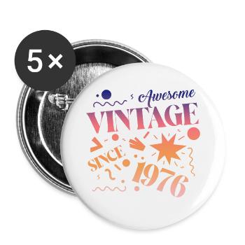 Millésime 1976 - Lot de 5 grands badges (56 mm) - blanc - Devant