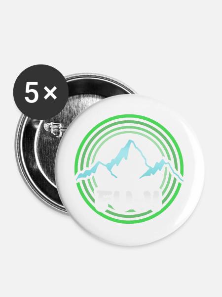 Wandern Fuji - Buttons groß 56 mm (5er Pack) - Weiß