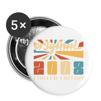 18th birthday, 18 years, original 2008 - Buttons large 2.2''/56 mm (5-pack) - white - Front