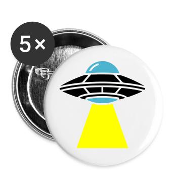 Vaisseau spatial extraterrestre OVNI Light - Lot de 5 grands badges (56 mm) - blanc - Devant