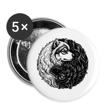 Eurasier | Yin Yang | Matériel de contexte - Lot de 5 grands badges (56 mm) - blanc - Devant