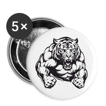 Tiger Bodybuilding - Buttons large 2.2''/56 mm (5-pack) - white - Front