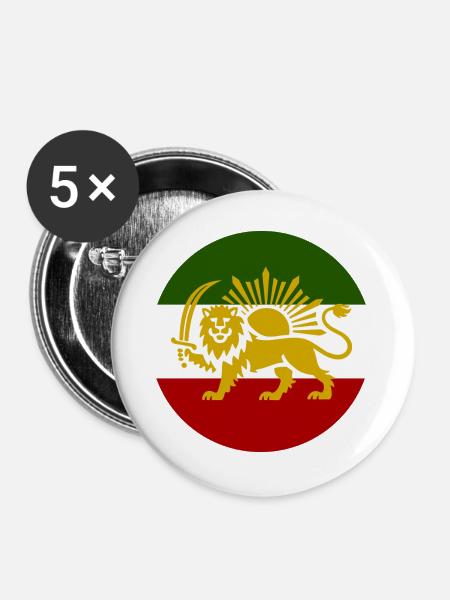 Freies Iran - Buttons groß 56 mm (5er Pack) - Weiß