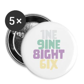 Millésime 1986 - Lot de 5 grands badges (56 mm) - blanc - Devant