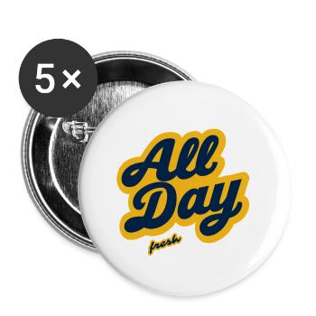 Toute la journée fraîche - Lot de 5 grands badges (56 mm) - blanc - Devant