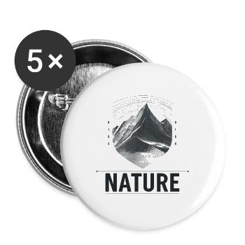 Mountain Landscape Shield Nature - Buttons large 2.2''/56 mm (5-pack) - white - Front