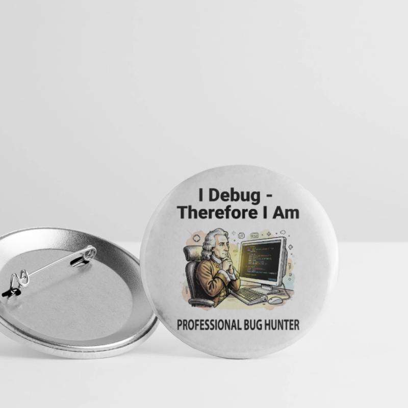 Retro Scholar at Coding Console - light background Buttons large 2.2''/56 mm (5-pack)