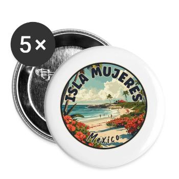 Experience Tropical Paradise Isla Mujeres Mexico - Buttons large 2.2''/56 mm (5-pack) - white - Front