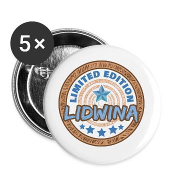 Saying Lidwina - Buttons large 2.2''/56 mm (5-pack) - white - Front