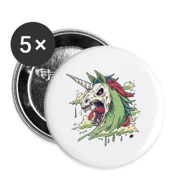 Chaos du Crâne de Licorne - Lot de 5 grands badges (56 mm) - blanc - Devant