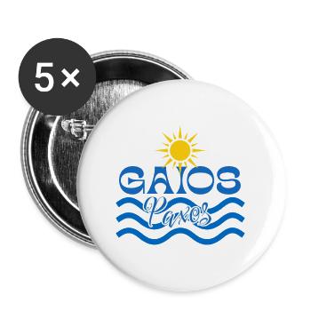 Gaios Paxos Soleil et Vagues - Lot de 5 grands badges (56 mm) - blanc - Devant