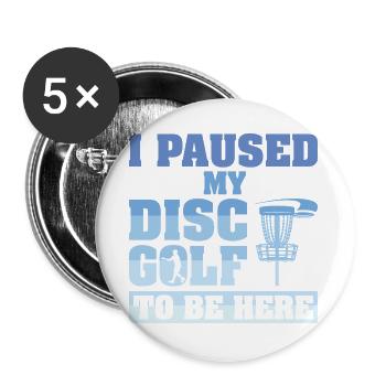 Disc Golf Gifts Disc Golf - Buttons large 2.2''/56 mm (5-pack) - white - Front